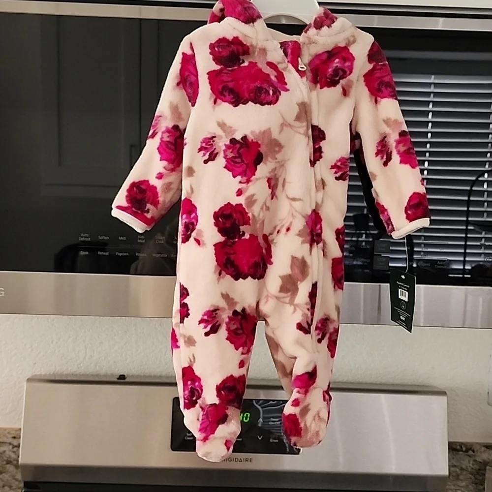 Laura Ashley Baby hooded coverall, Size 0-3 months, new!